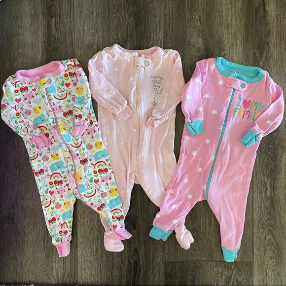 The Children's Place Other - Set of 3 Children’s Place Baby Girl’s Pajamas Sz 3-6M
